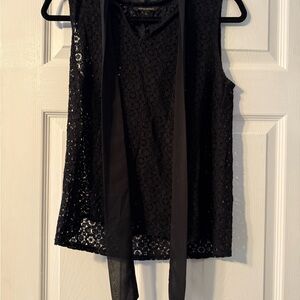 Banana Republic Black Lace Tie Blouse